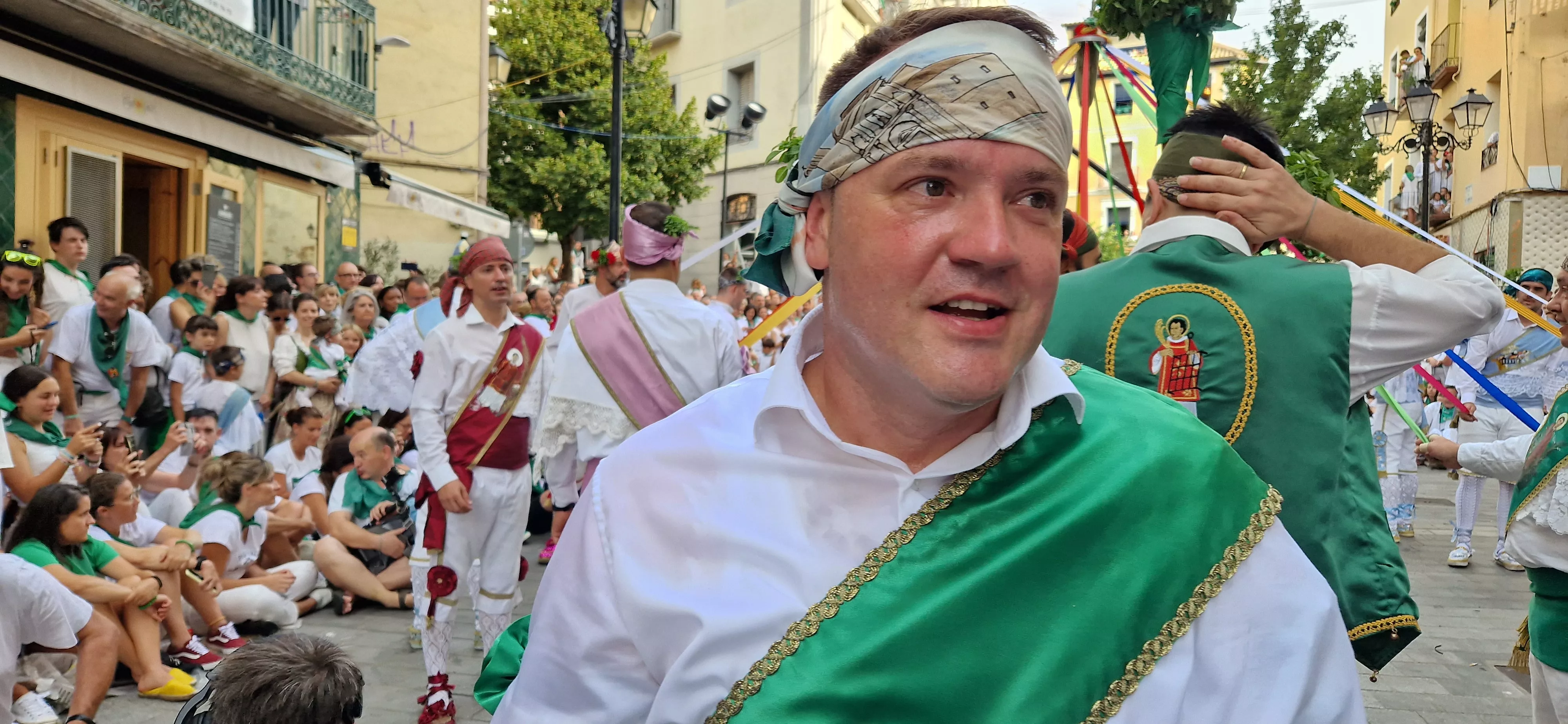 Primer baile de los Danzantes ante la basílica de San Lorenzo en 2023. Foto: Myriam Martínez
