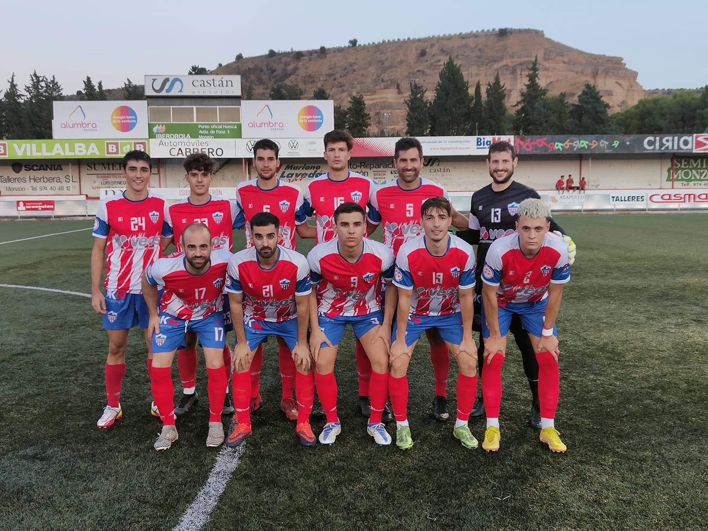 Once del Monzón en un partido de pretemporada.