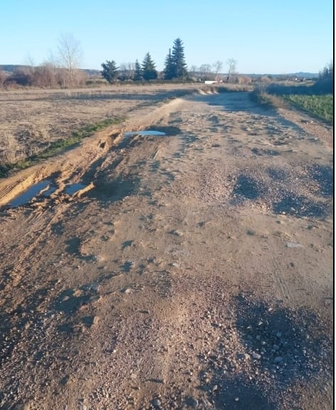 Estado del camino de la Almunia en Huesca