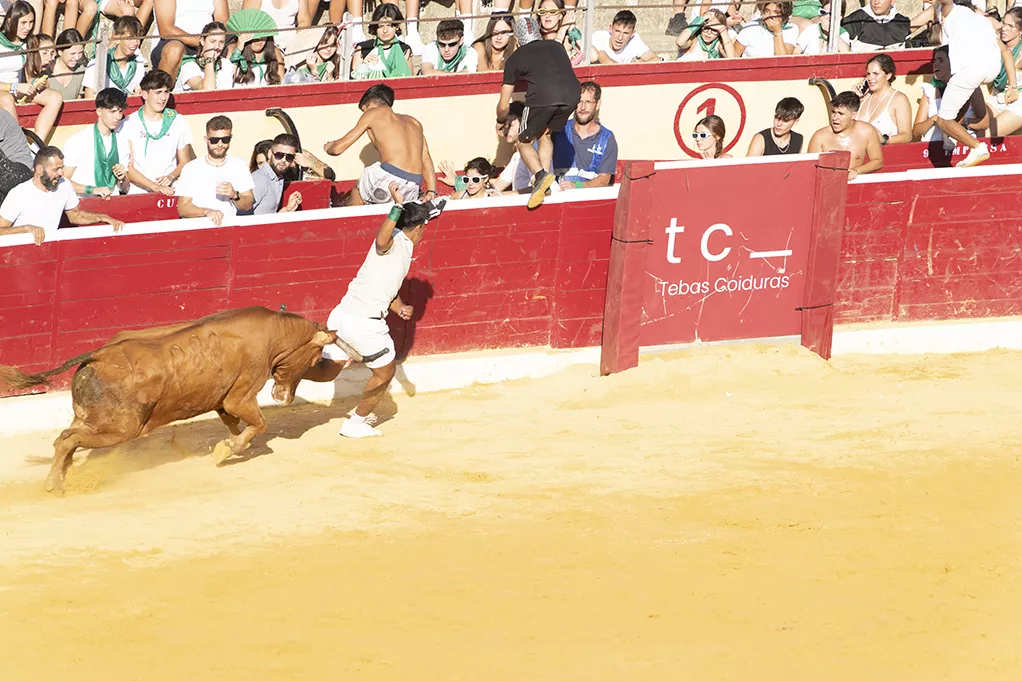 Un momento de las vaquillas en Huesca