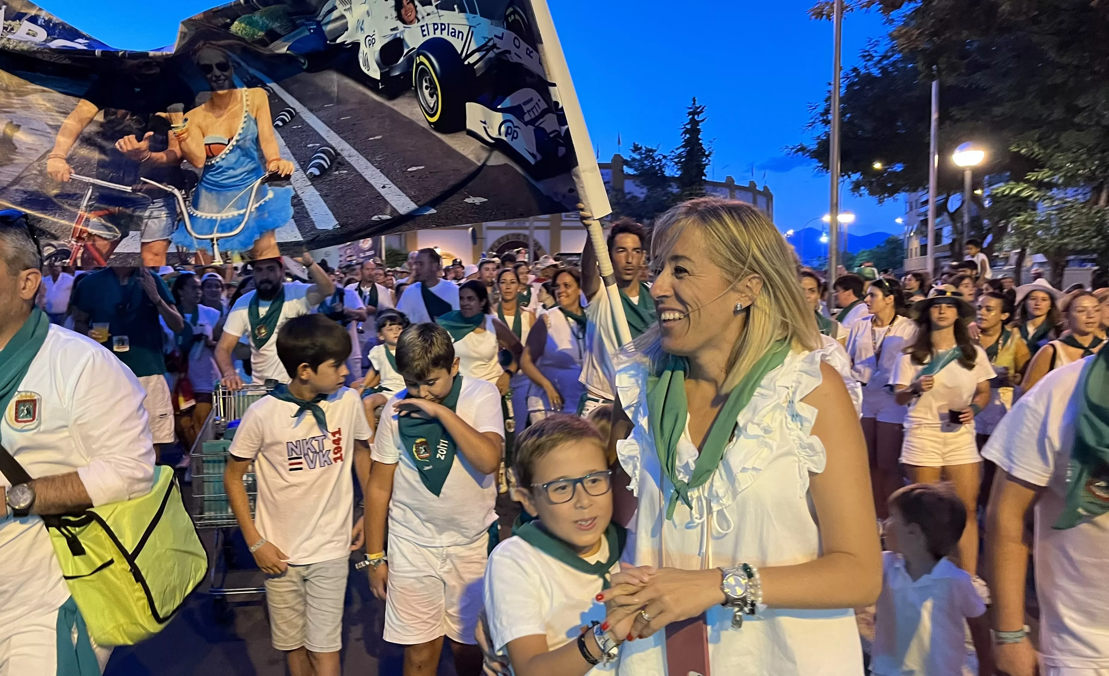 Salida de la plaza de toros en las fiestas de San Lorenzo. Foto: Mercedes Manterola