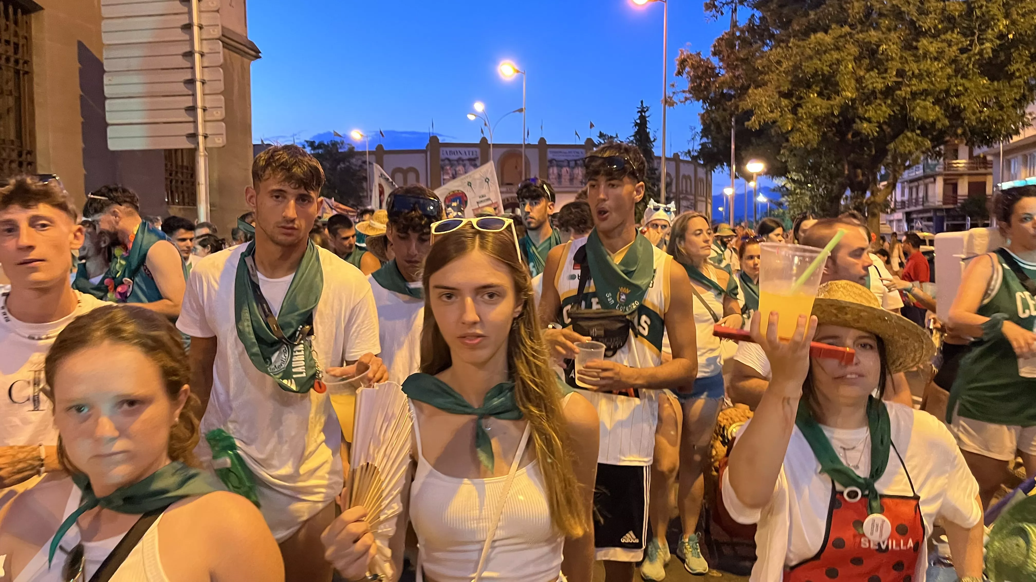 Salida de la plaza de toros en las fiestas de San Lorenzo. Foto: Mercedes Manterola