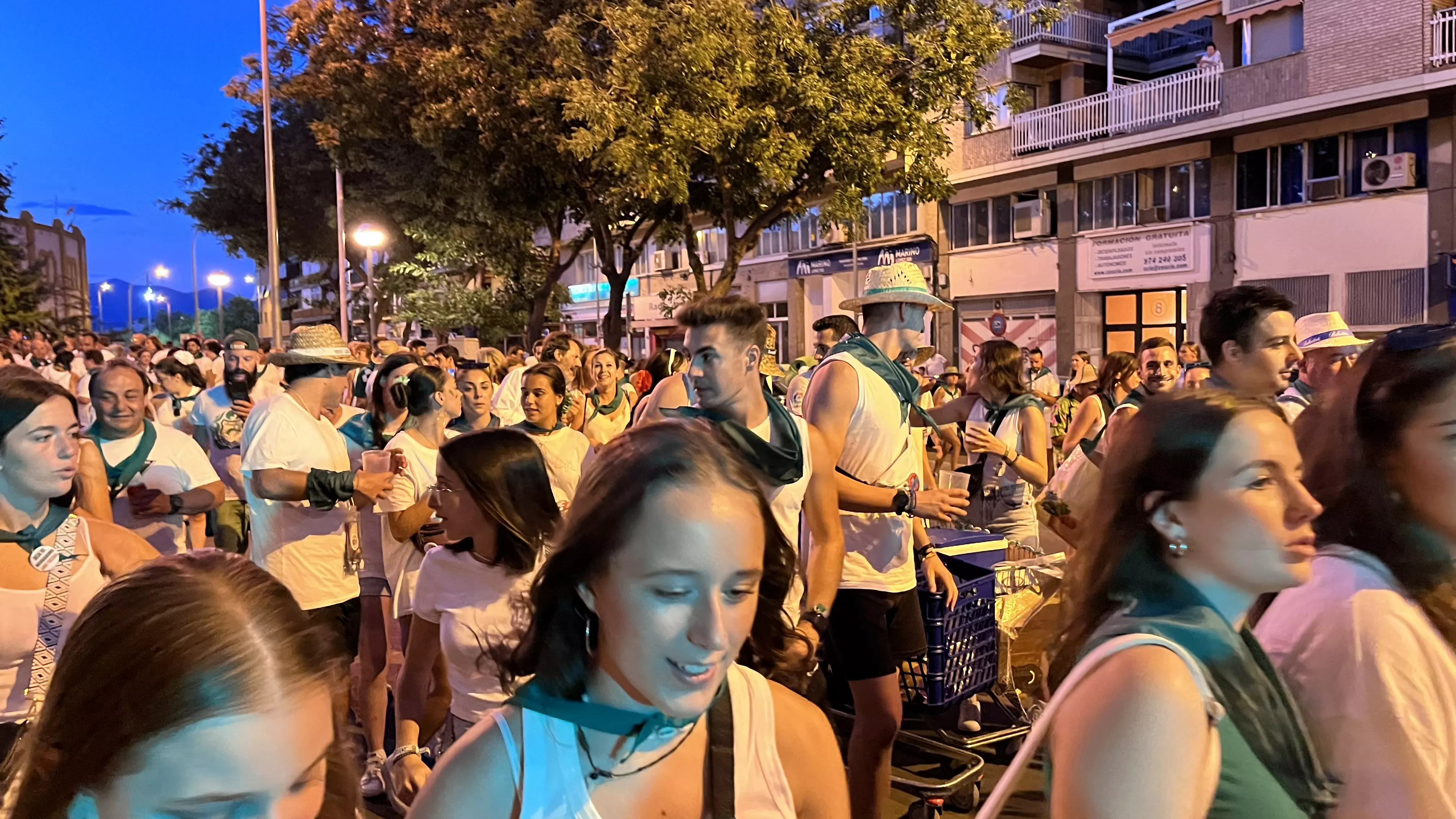 Salida de la plaza de toros en las fiestas de San Lorenzo. Foto: Mercedes Manterola