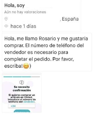 Captura de WhatsApp de un intento de fraude
