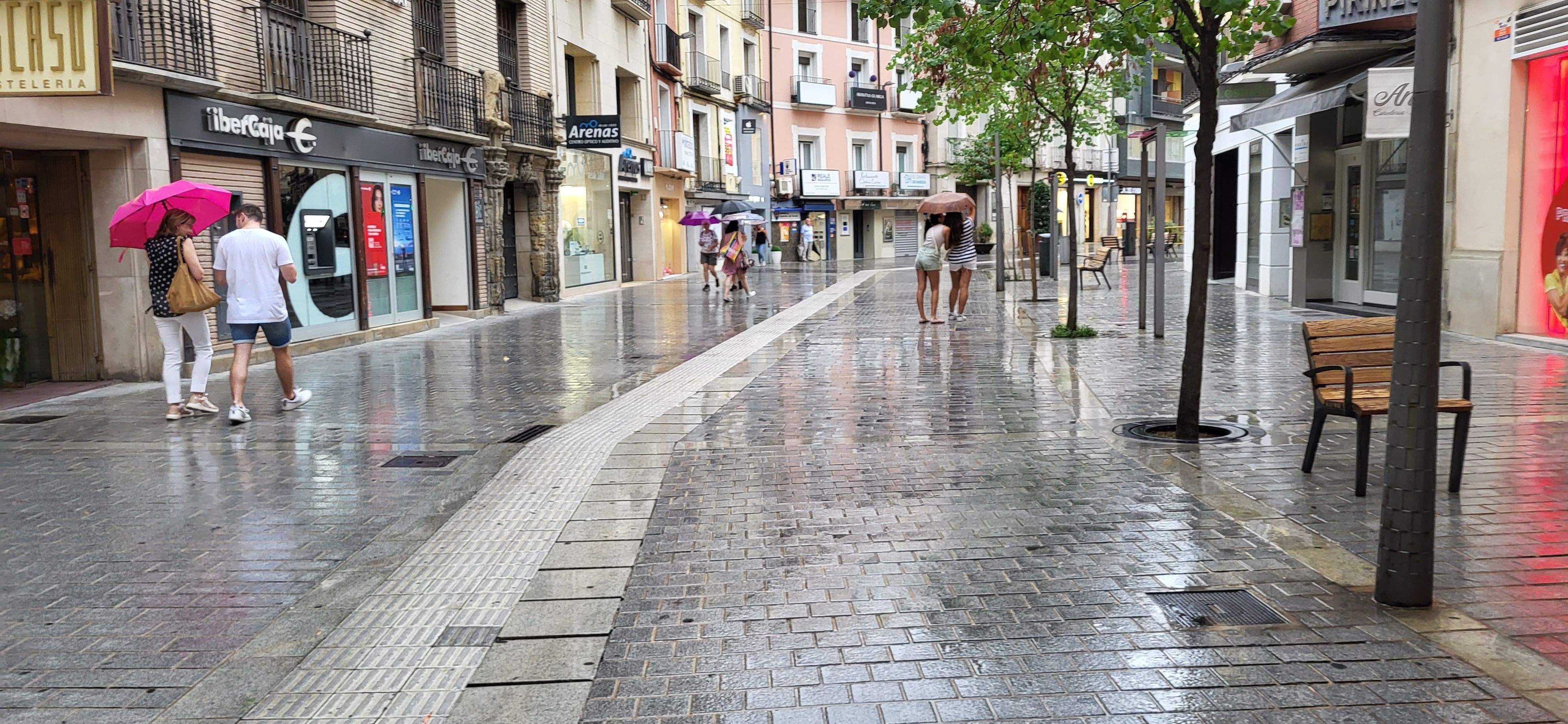 Uno de los pocos días en los que Huesca registró precipitaciones en agosto