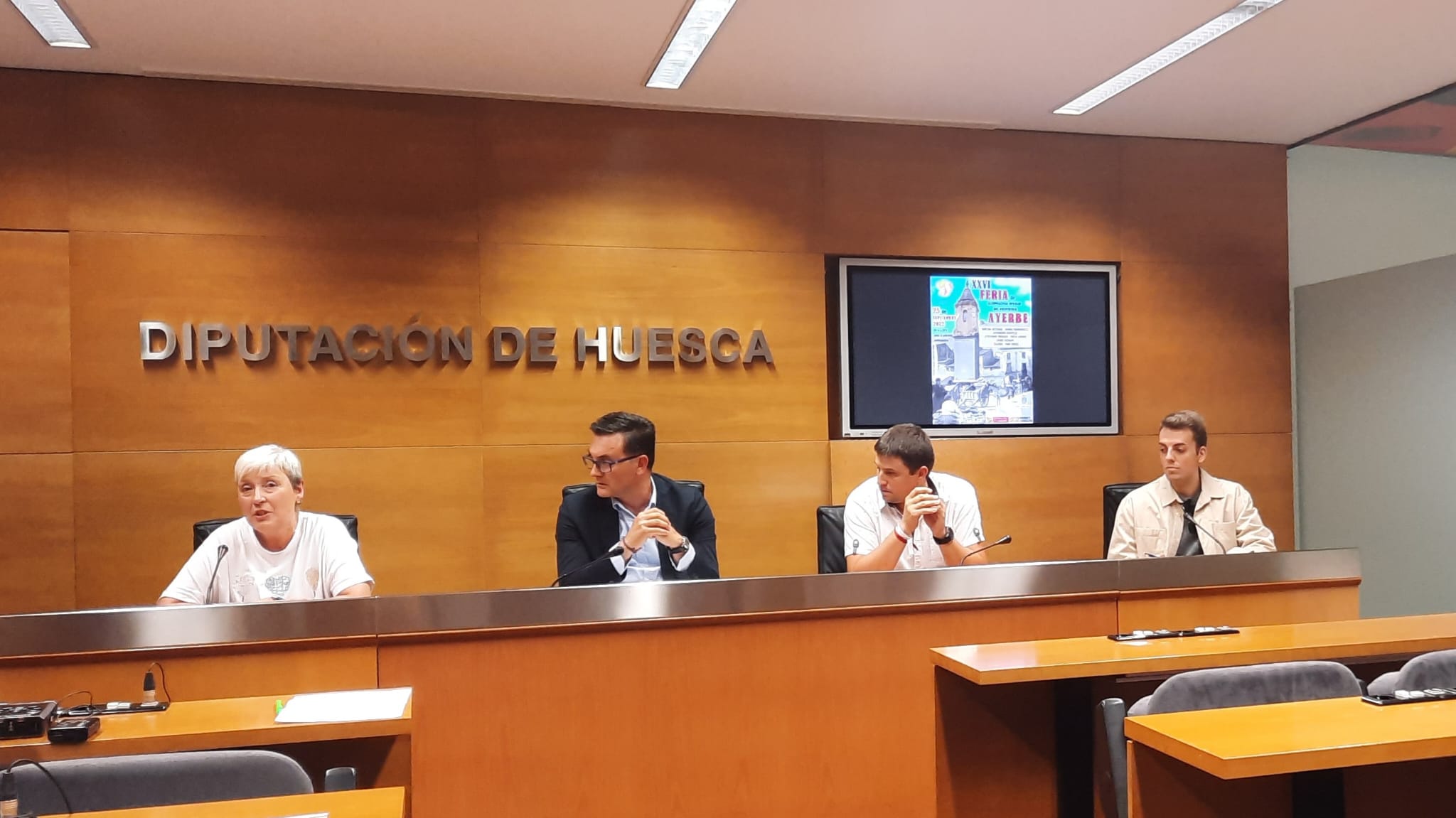 Marisa Latorre, Roque Vicente, Antonio Biescas y Marcos Sierra han presentado Feria de Alternativas Rurales del Prepirineo de Ayerbe