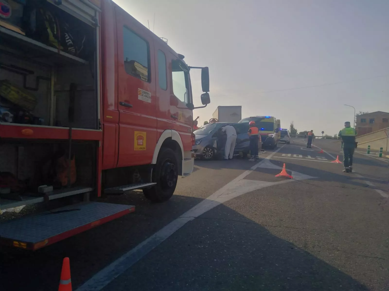 El accidente se ha producido en la travesía de Belver de Cinca.