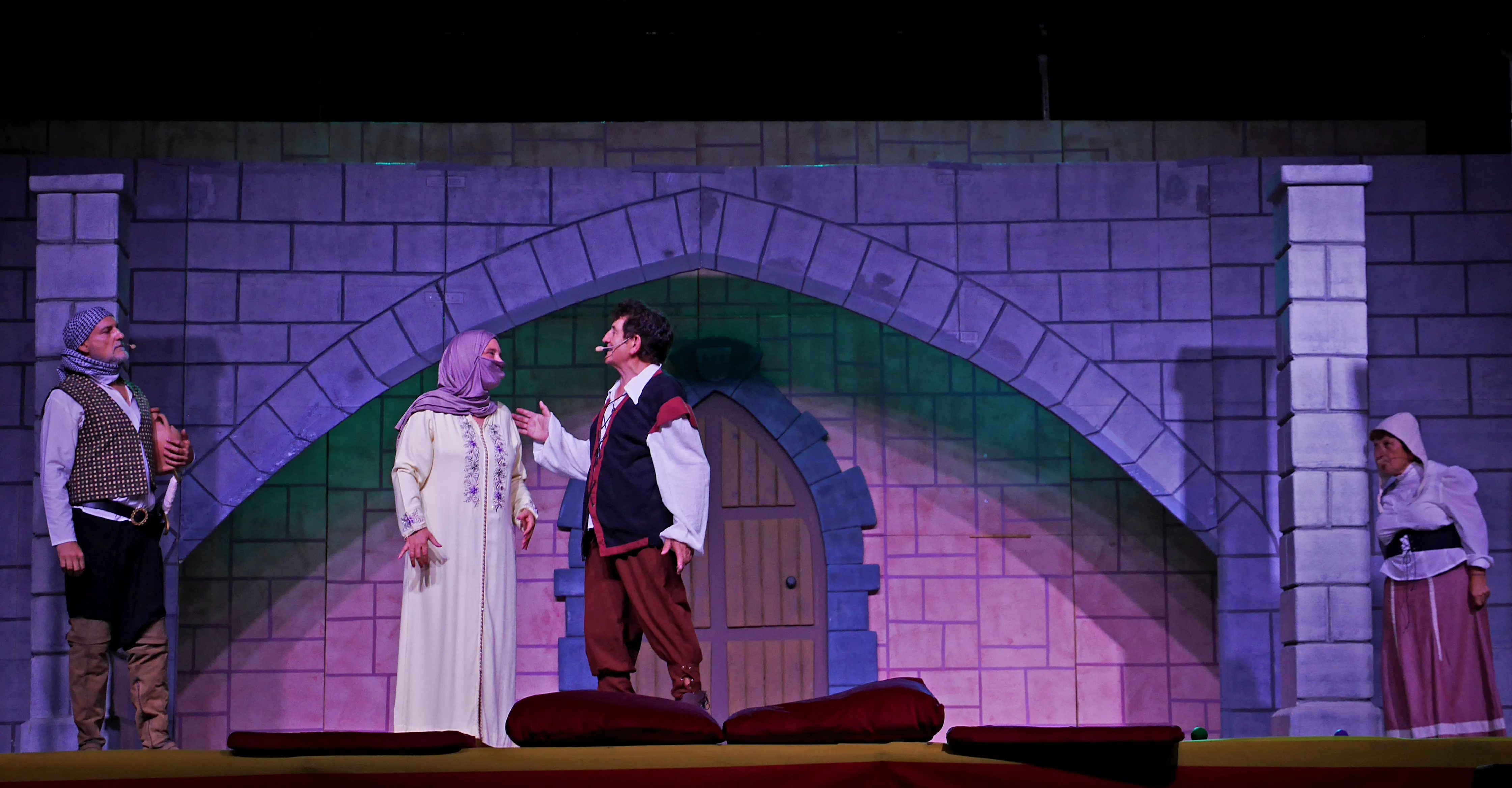 Representación teatral en Graus. Foto: Miguel Clavería