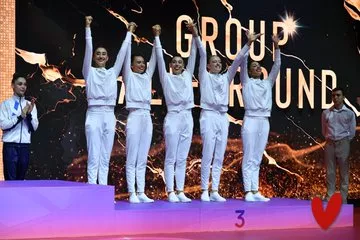 España, en el podio del Mundial de Valencia. Foto RFEG