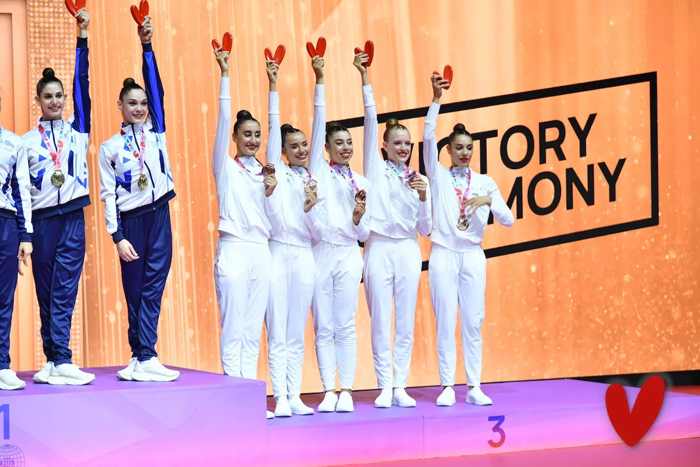 España, en el podio del Mundial de Valencia. Foto RFEG