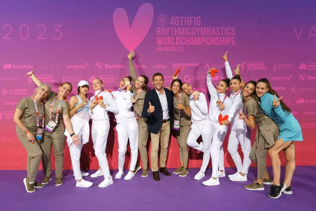 Celebración de la medalla de bronce de España. Foto RFEG 