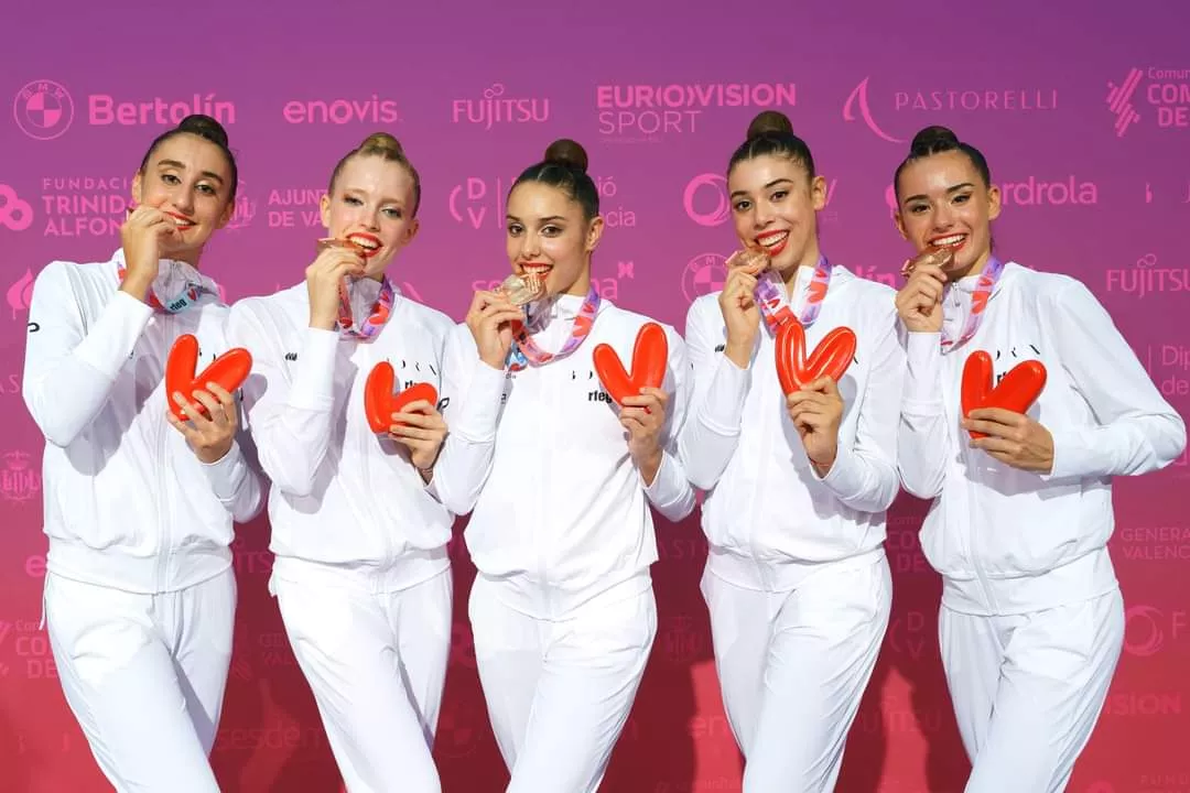 Celebración de la medalla de bronce de España. Foto RFEG 