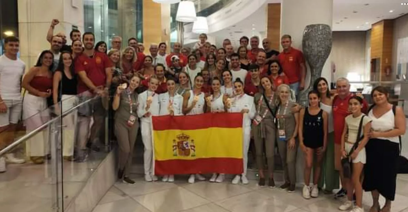 Celebración de la medalla de bronce de España. Foto RFEG 