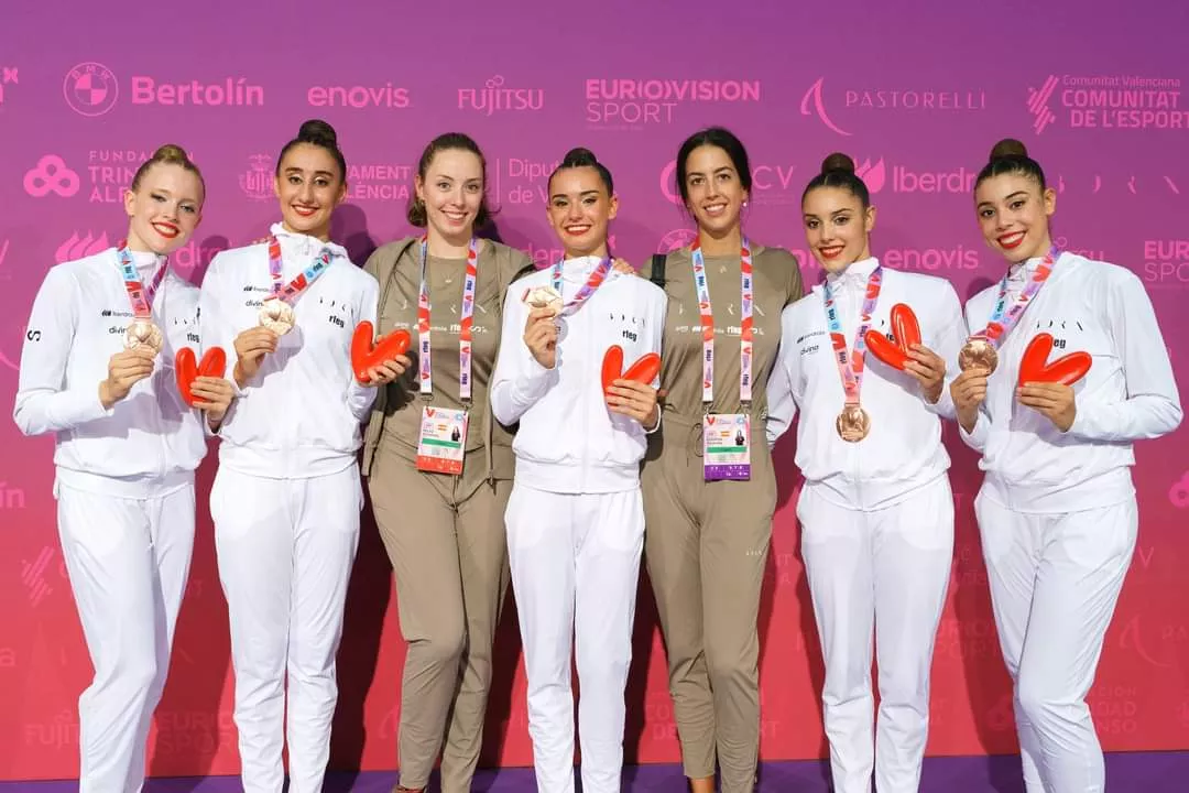 Celebración de la medalla de bronce de España. Foto RFEG 