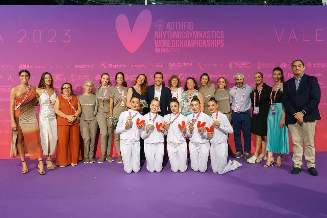 Celebración de la medalla de bronce de España. Foto RFEG 