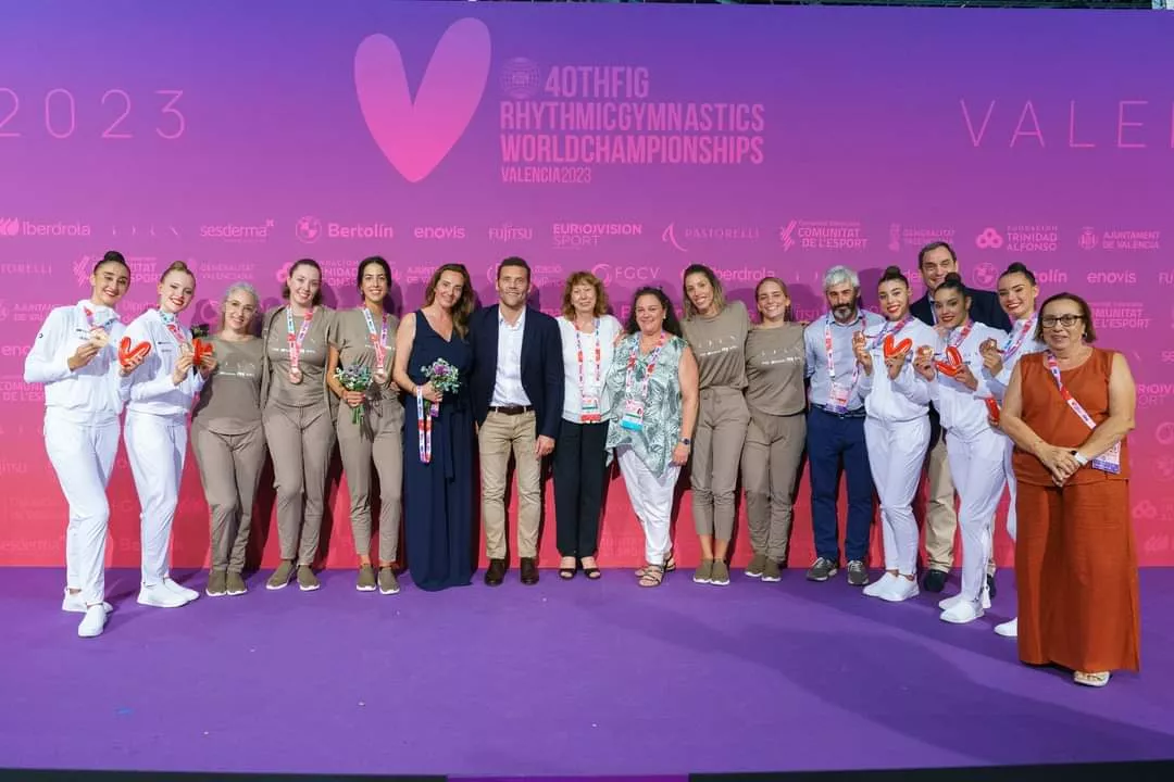 Celebración de la medalla de bronce de España. Foto RFEG 