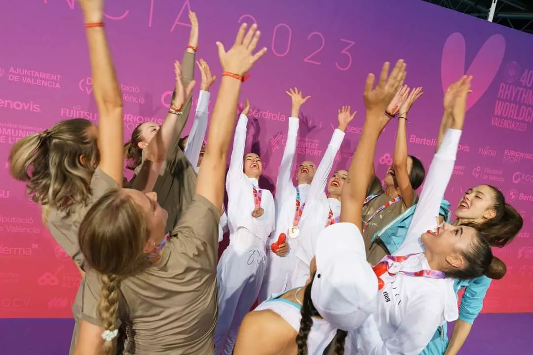 Celebración de la medalla de bronce de España. Foto RFEG 