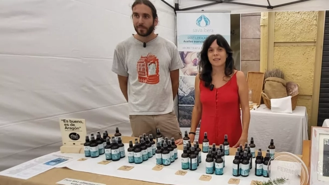 Kurt y Silvia, de Savia Íbera, en su estand en Ferma Gourmet Kurt y Silvia, de Savia Íbera, en su estand en Ferma Gourmet