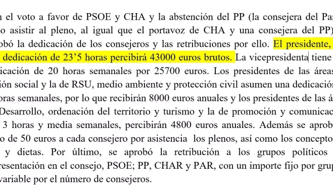 Nota de prensa de la Comarca del Sobrarbe del 24 de agosto