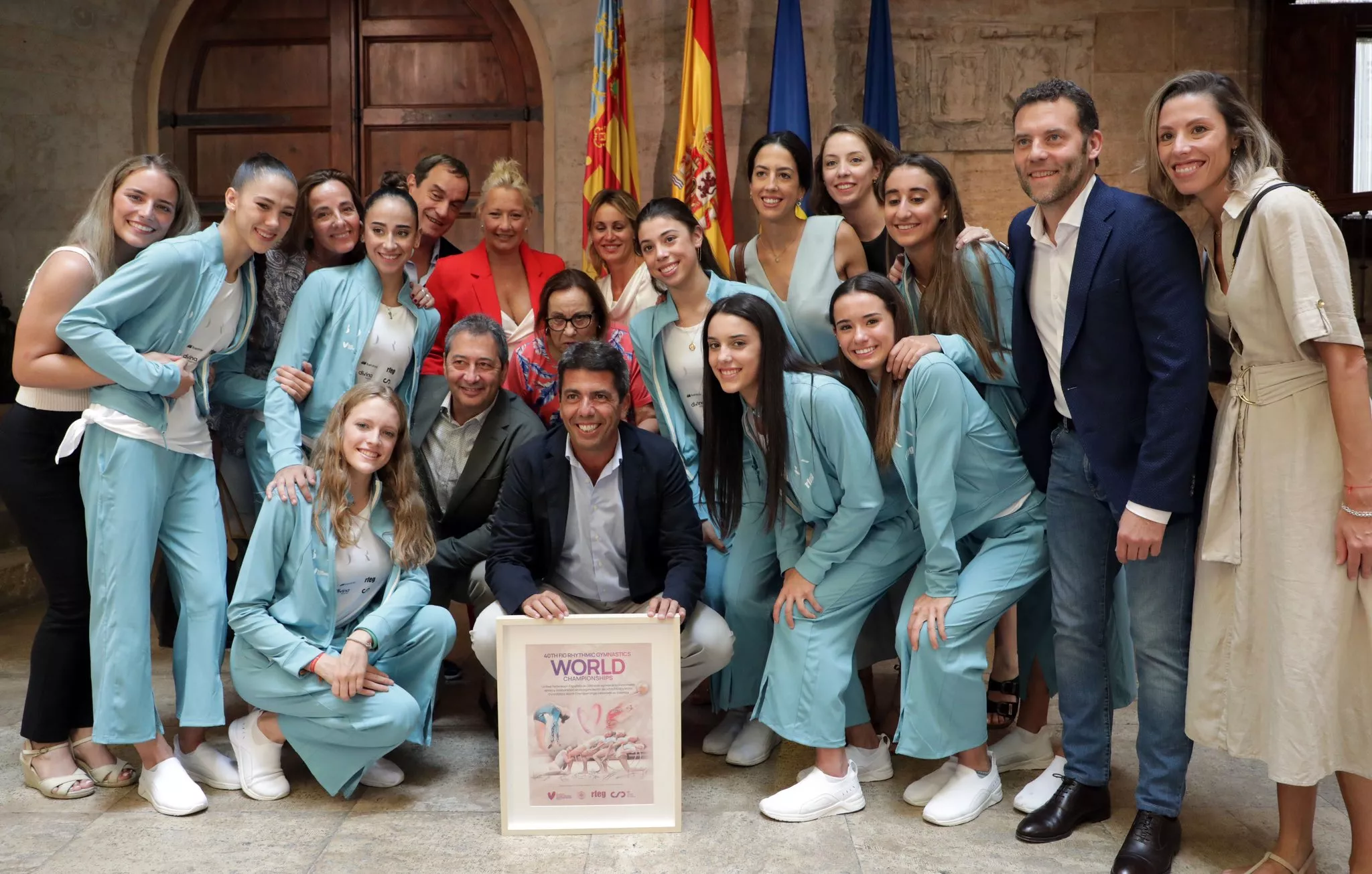 El equipo español, recibido este lunes en el Palau de la Generalitat Valenciana.