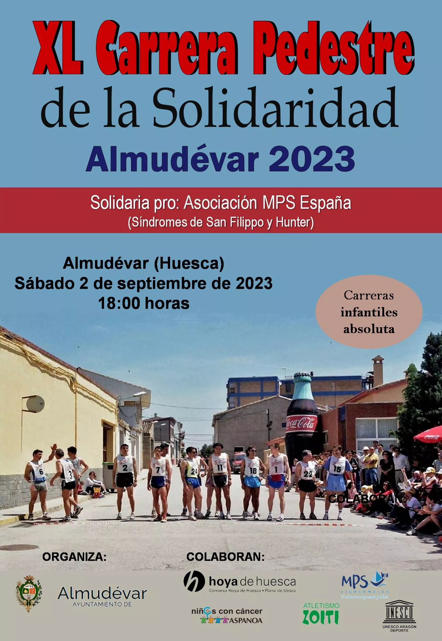 Cartel Carrera Pedestre Solidaridad 40 Almudévar. 