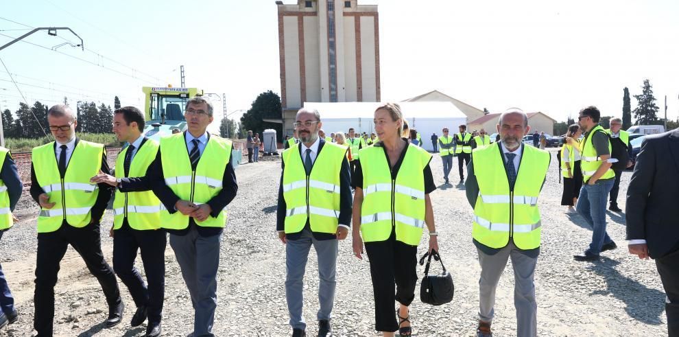 El presidente Lambán presidió el acto en el apartadero de La Melusa de Tamarite de Litera 