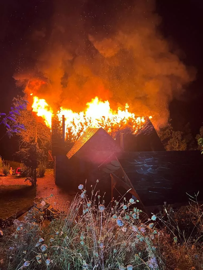 Incendio de una casa en Espierba.