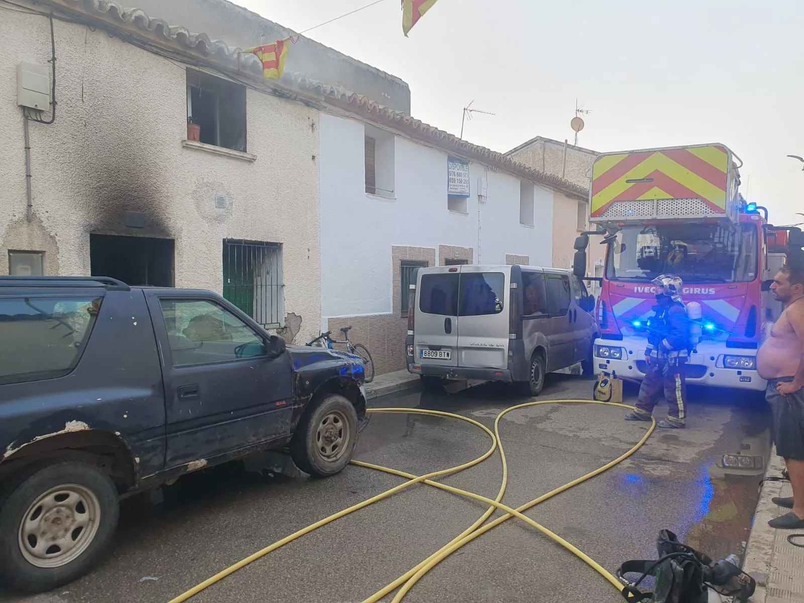 Casa incendiada en Gurrea de Gállego
