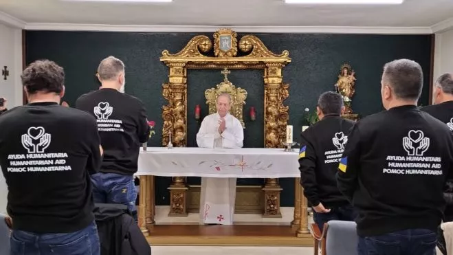 Macario Olivera con la expedición Pirineos Ucrania