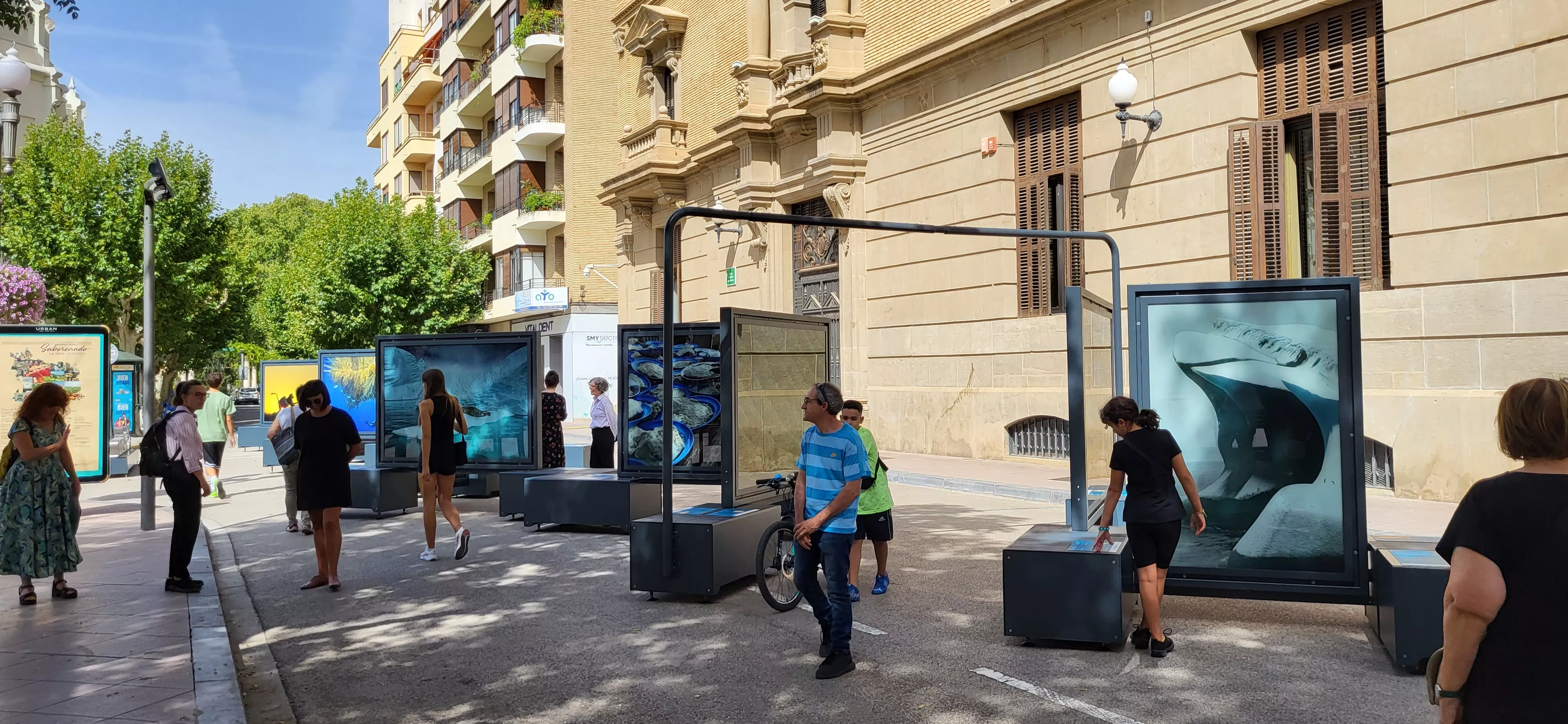 Exposición de fotografías de National Geographic en la plaza de Navarra.