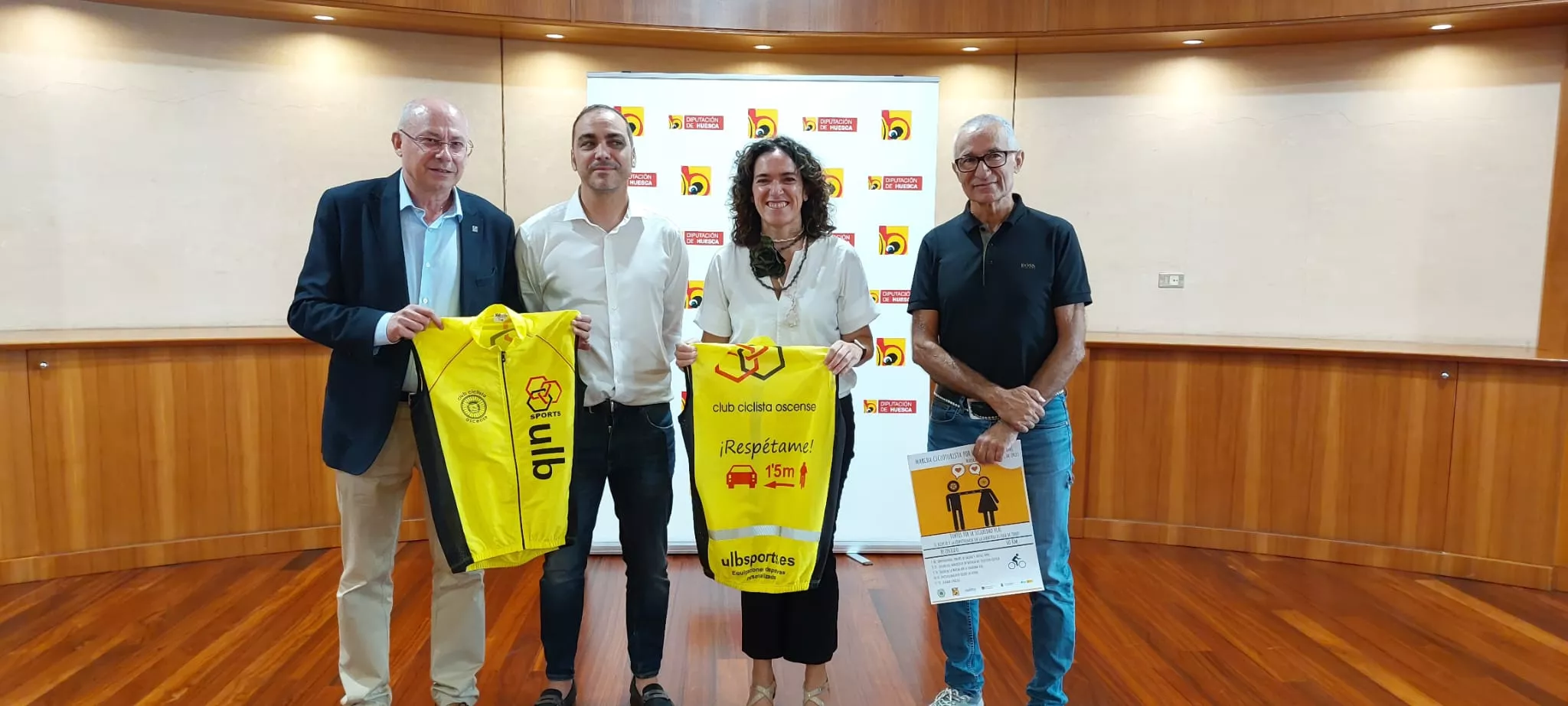 Leopoldo Carranza, Carlos Sampériz, Margarita Padial y José Manuel Ballarín en la presentación de la Marcha por la Seguridad Vial