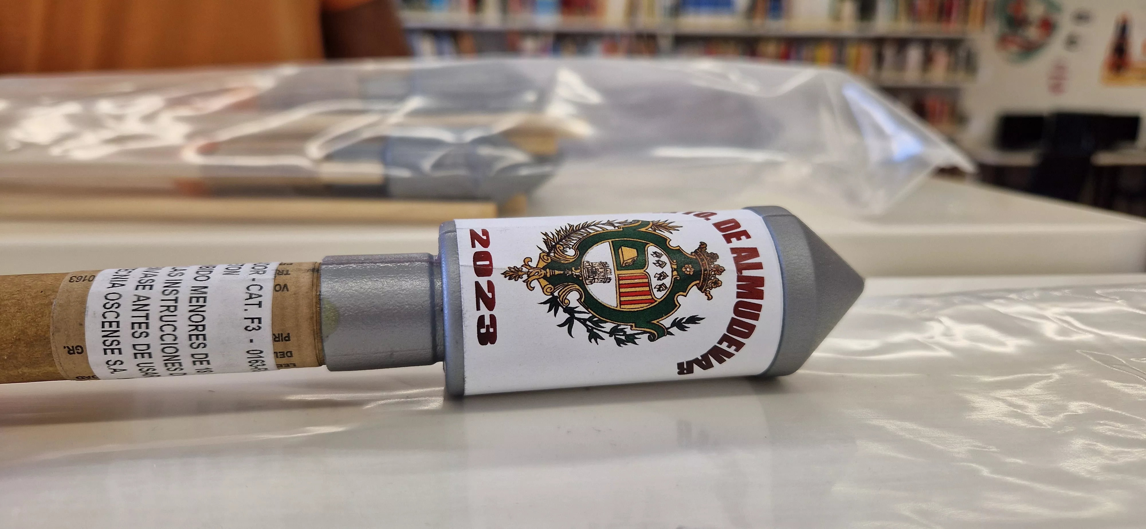 Gran chupinazo anunciador de las fiestas de Almudévar 2023. Foto Myriam Martínez 