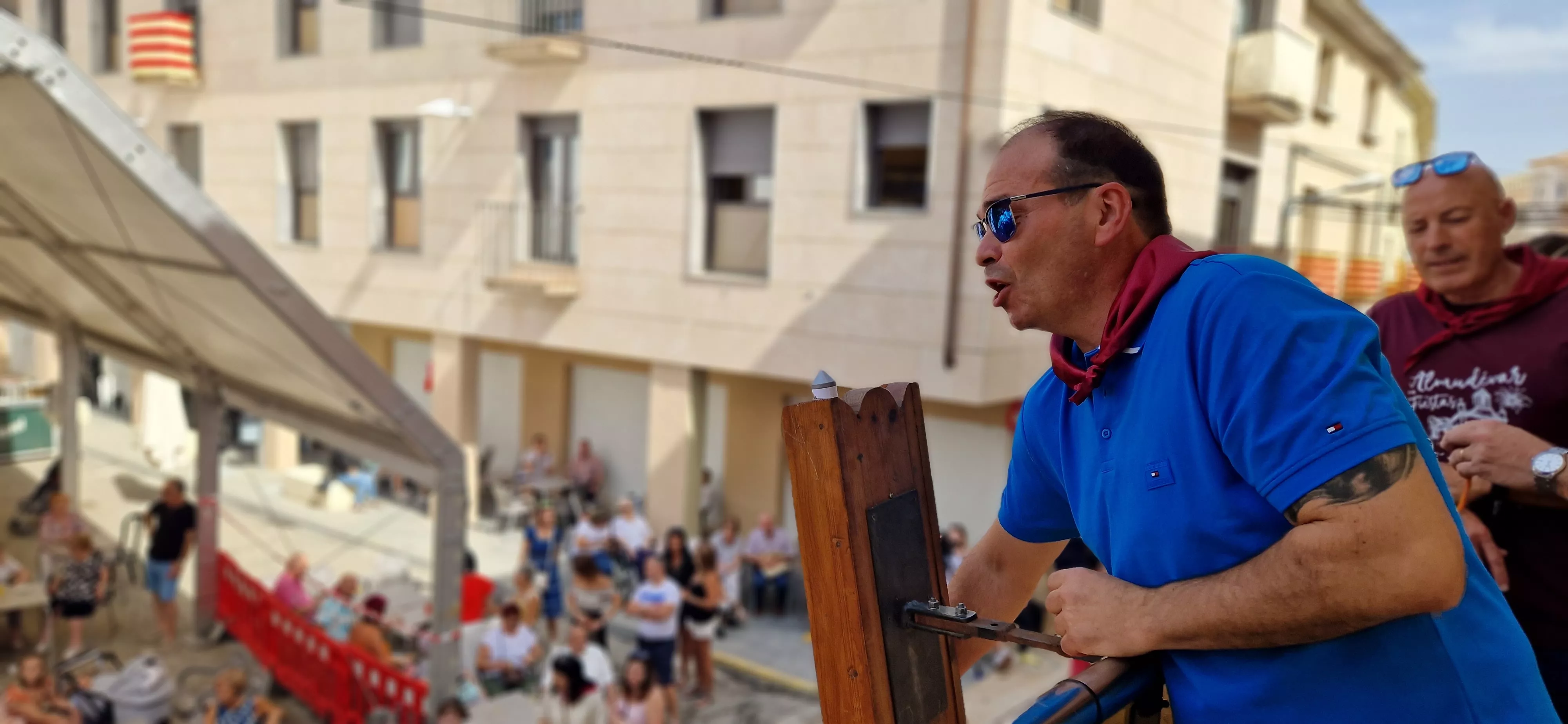 Gran chupinazo anunciador de las fiestas de Almudévar 2023. Foto Myriam Martínez 