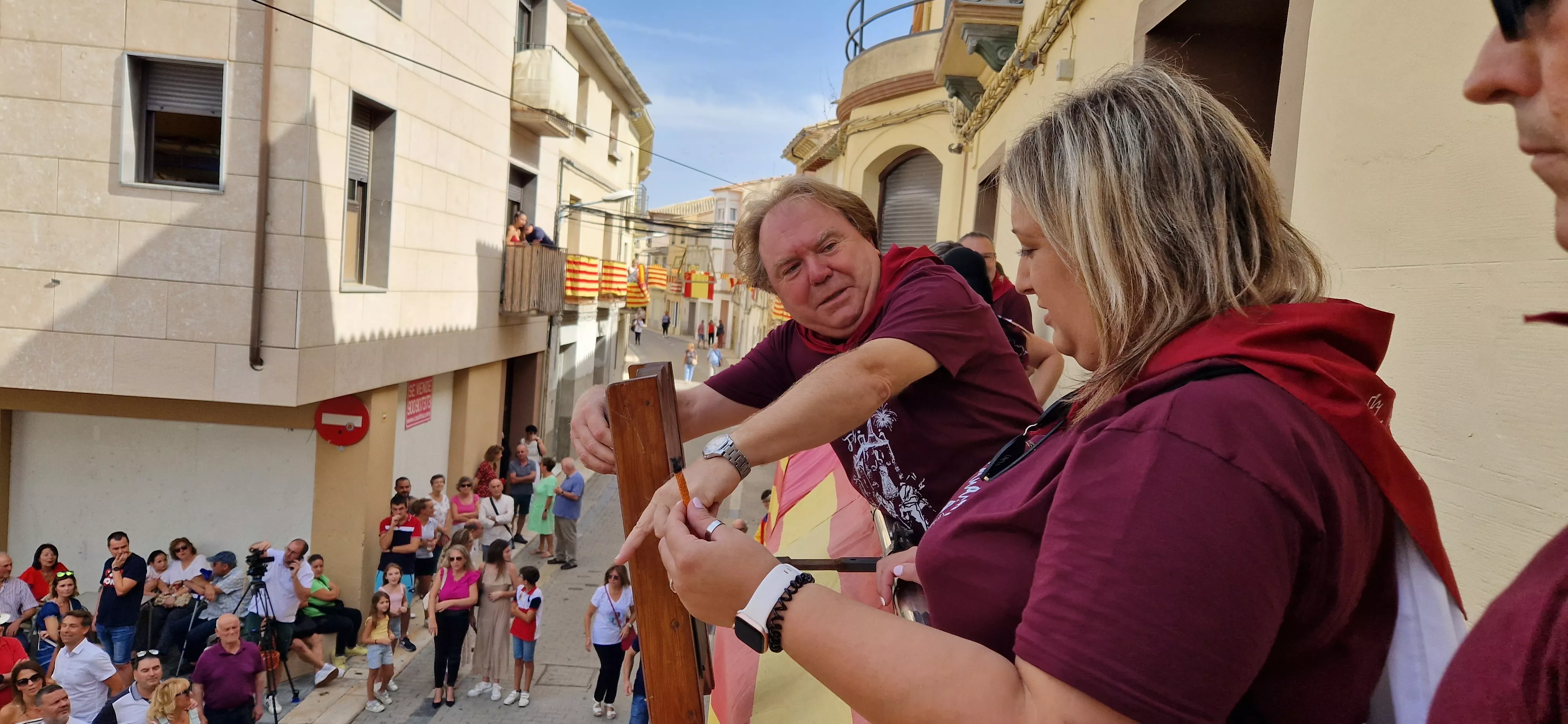 Gran chupinazo anunciador de las fiestas de Almudévar 2023. Foto Myriam Martínez 