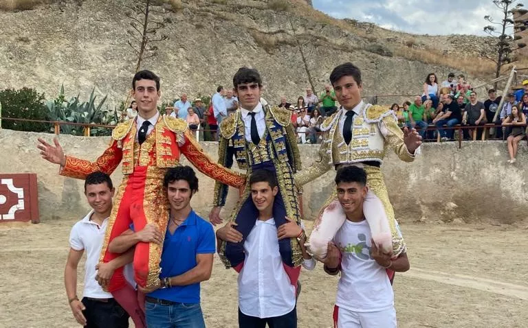 David Sejas, Jorge Mallén e Ignacio Boné en Deza.