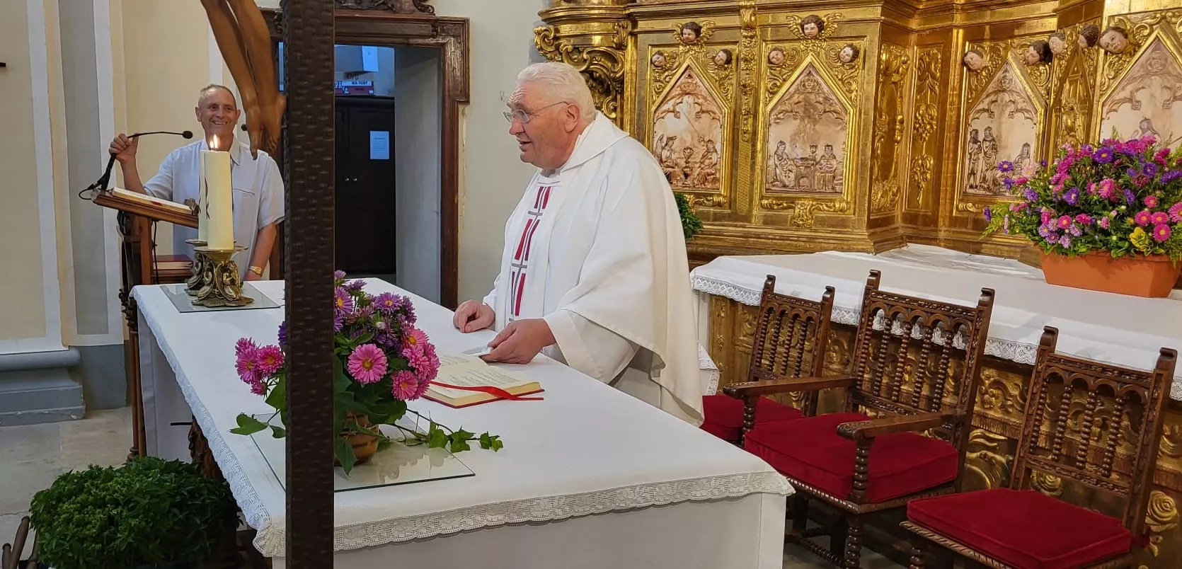 Mariano Claver y el padre Rafael Samper