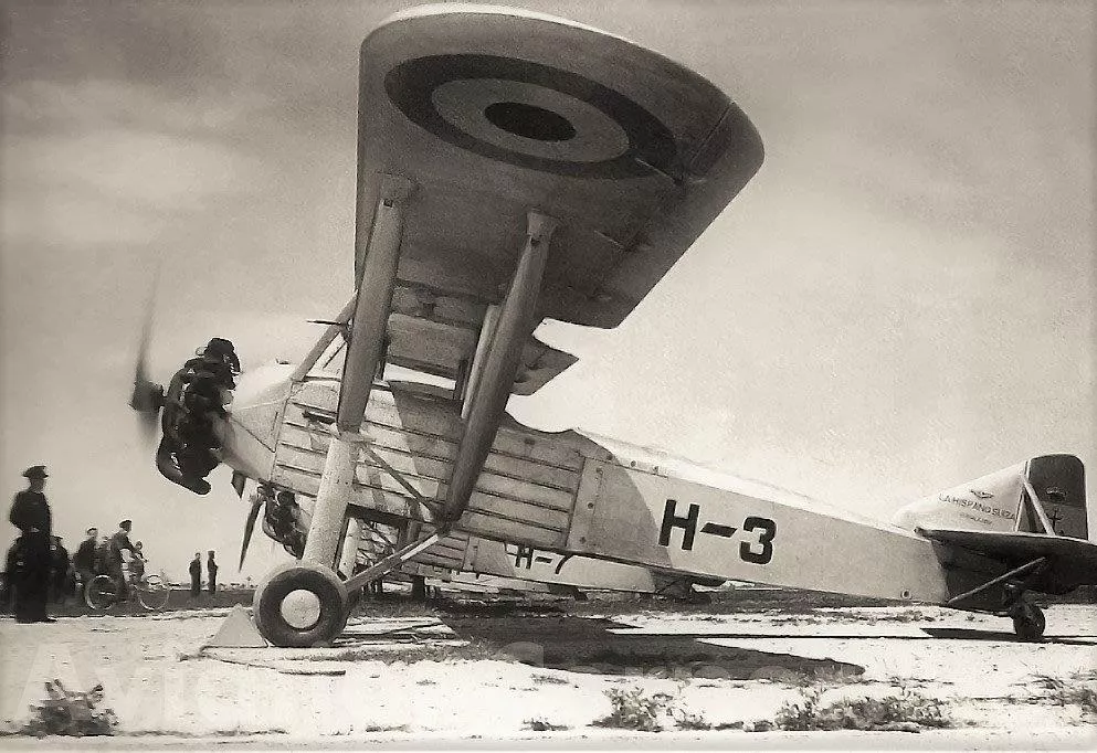 Hispano Suiza E 30, un avión de la época que podría haber aspirado al aeropuerto pretendido para Huesca en el saso de Igriés