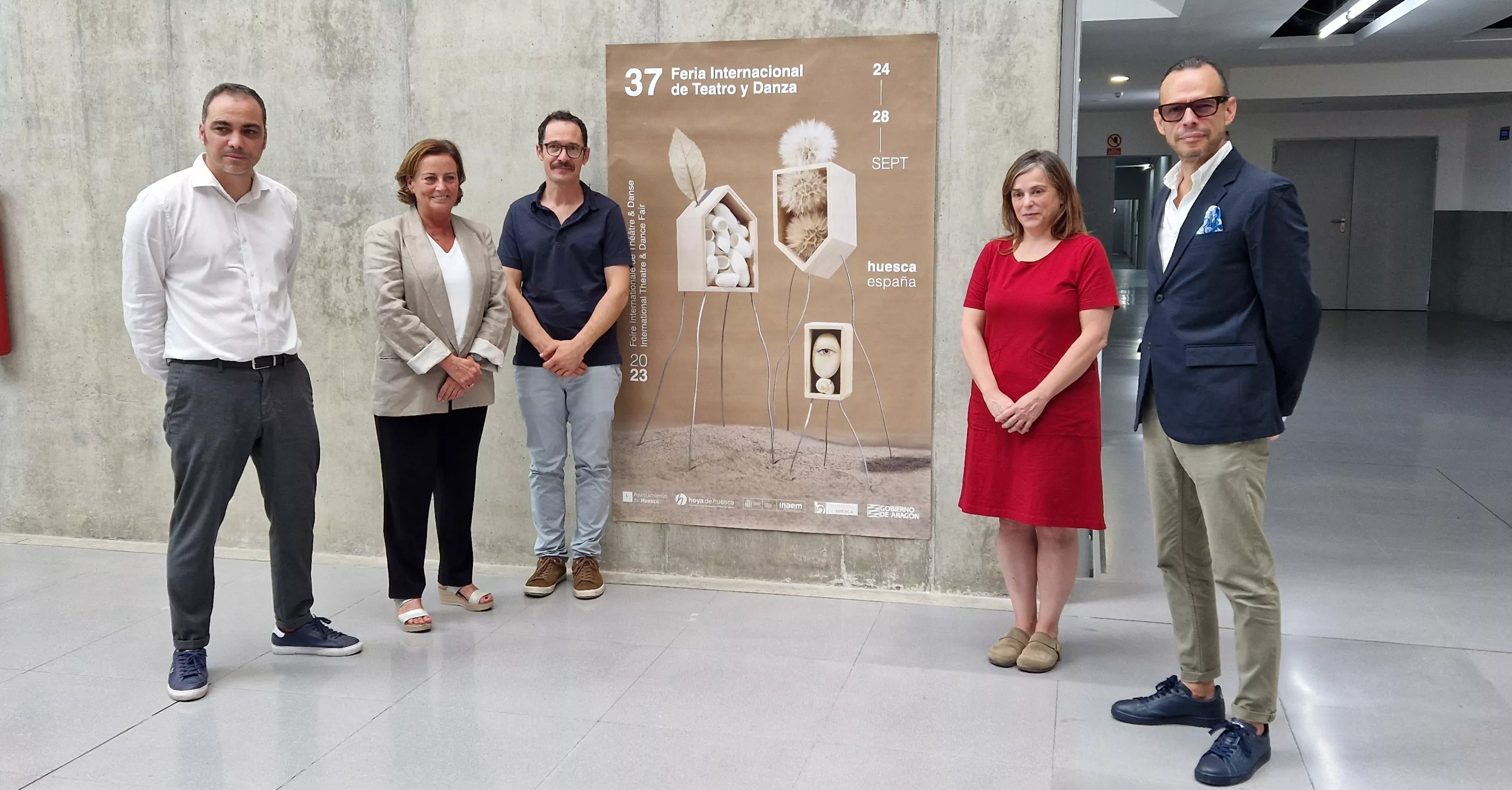 Carlos Sampériz, Teruca Moreno, Lucas Fernández, Pilar Barrio y Pedro Olloqui, en la presentación de la feria. Foto Myriam Martínez