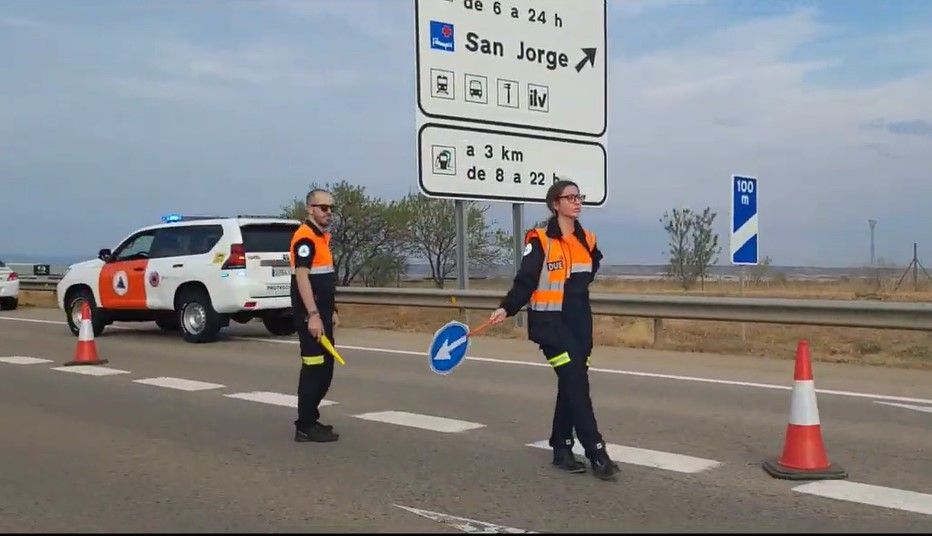 Accidente en la autovía A 23, con varios vehículos implicados 