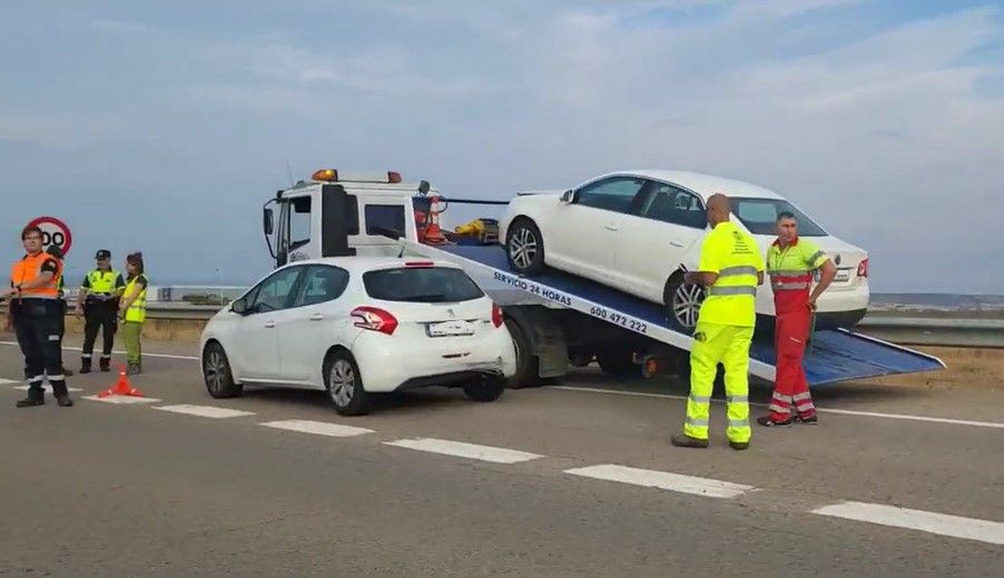 Accidente en la autovía A 23, con varios vehículos implicados 