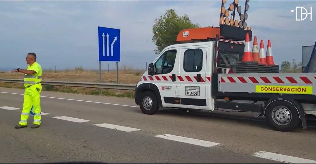 Accidente en la autovía A 23, con varios vehículos implicados 