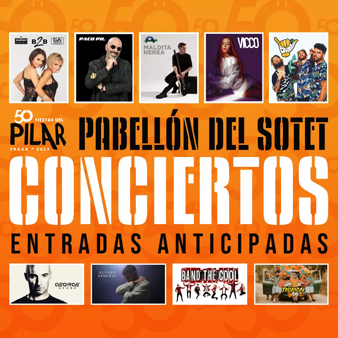 Cartel de los conciertos de la Peña Fragatina en las fiestas del Pilar.