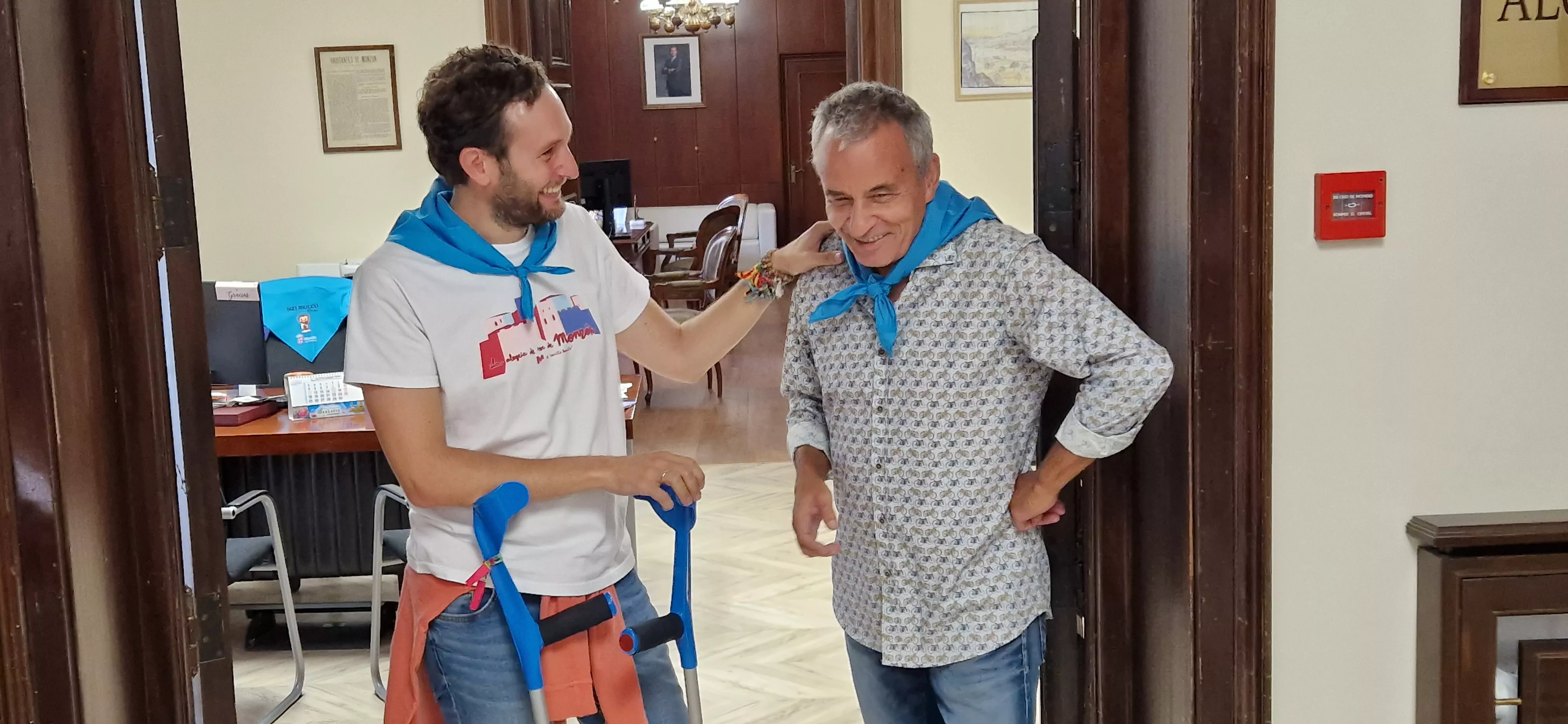 Isaac Claver y Francisco J.Porquet. Comienzan las fiestas de Monzón 2023. Foto Myriam Martínez 