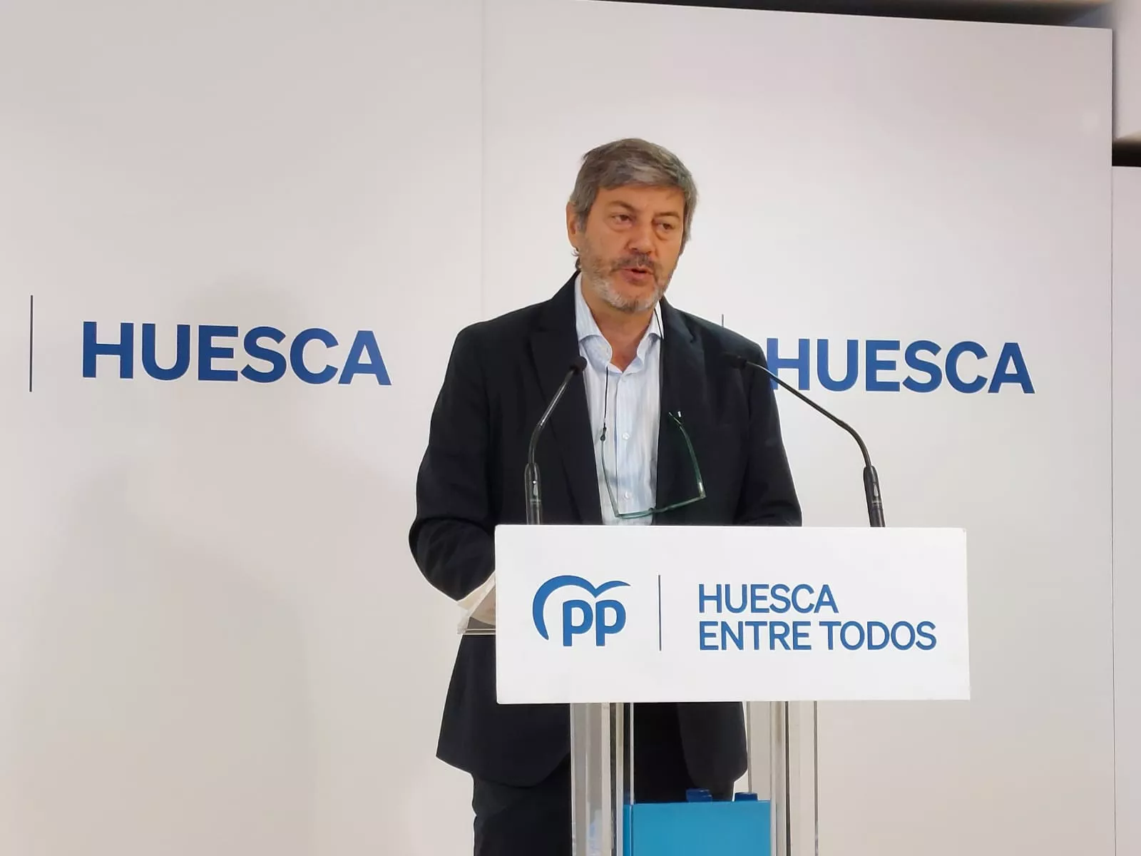 Gerardo Oliván, presidente provincial del Partido Popular. El PP llevará a las instituciones oscenses una propuesta contra la amnistía que podría aceptar Sánchez
