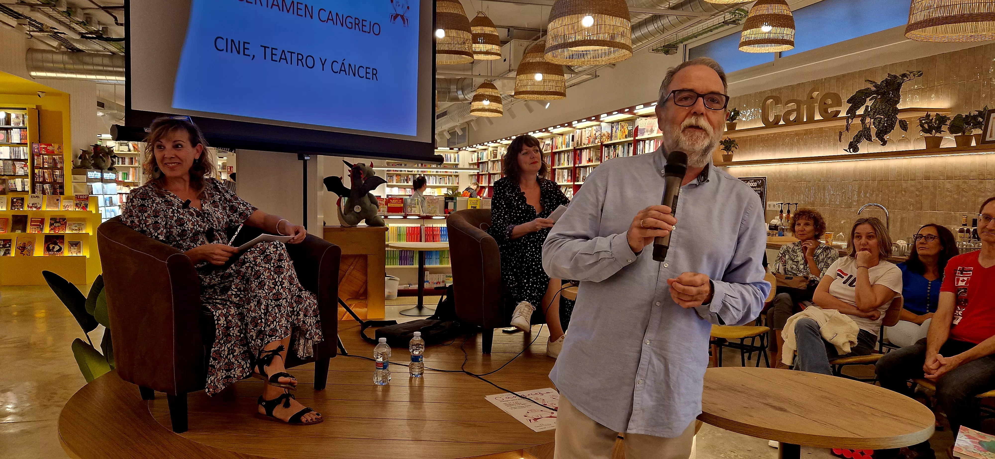 José Manuel Ramón y Cajal, Amparo Nogués y Estela Rasal, en el I Certamen Cangrejo