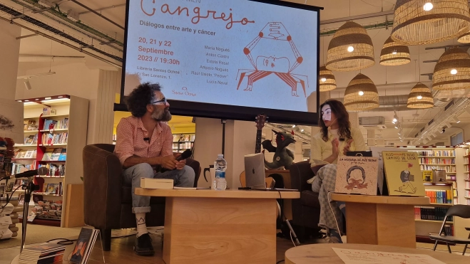 Raúl Usieto y Lucía Naval intercalaron sus intervenciones. Foto Myriam Martínez Raúl Usieto y Lucía Naval intercalaron sus intervenciones. Foto Myriam Martínez