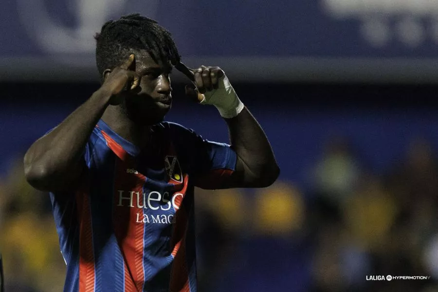 Samuel Obeng, por fin marcó. Foto LaLiga Samuel Obeng, por fin marcó. Foto LaLiga