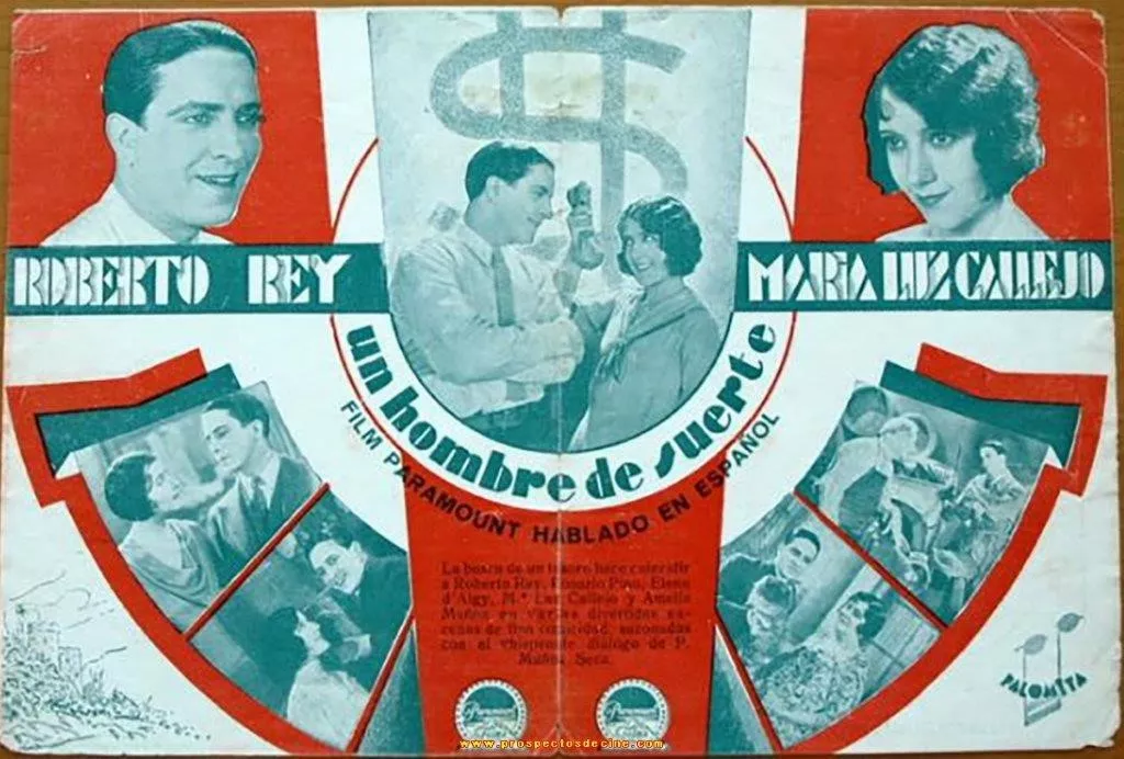 "Un hombre de suerte", la primera película proyectada en el Teatro Olimpia. El Cine Sonoro ya estaba en Huesca