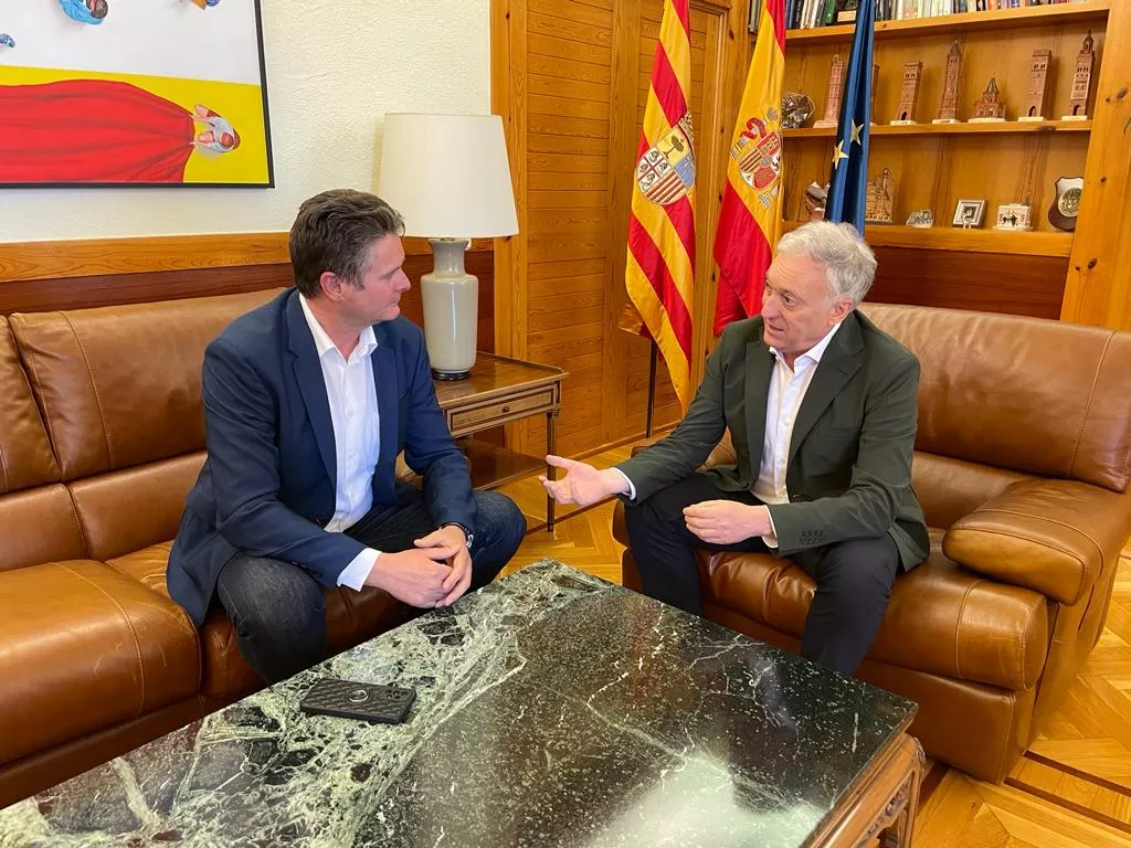Ignacio Gramún y Octavio López han abordado en una reunión la ampliación de la Plataforma Logística de Fraga.