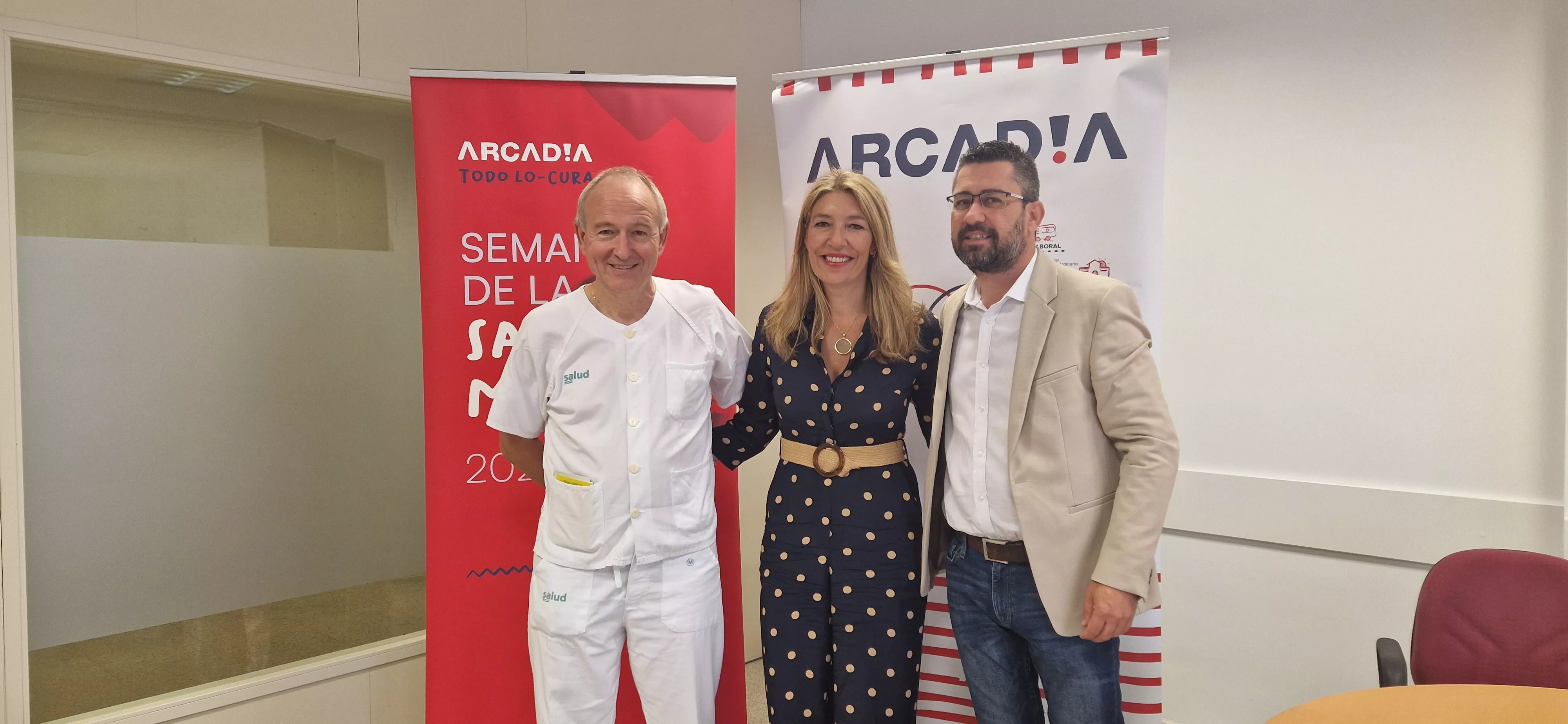 Carmelo, Marta Escartín y Alberto Torres. Arcadia pone el foco en la atención en el medio rural, el estigma y la perspectiva de género en la Semana de la Salud Mental Foto Myriam Martínez